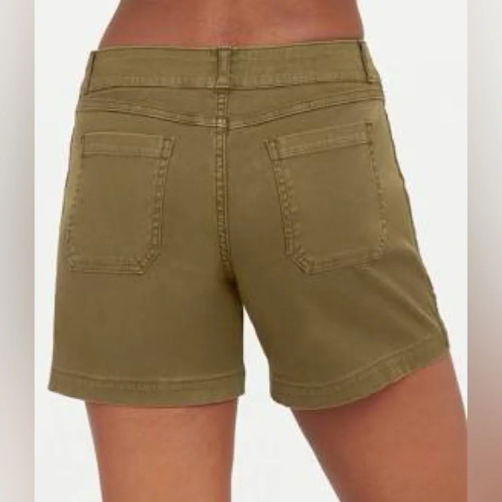 Spanx Stretch Twill Shorts 4in Size XS Cedar olive Green